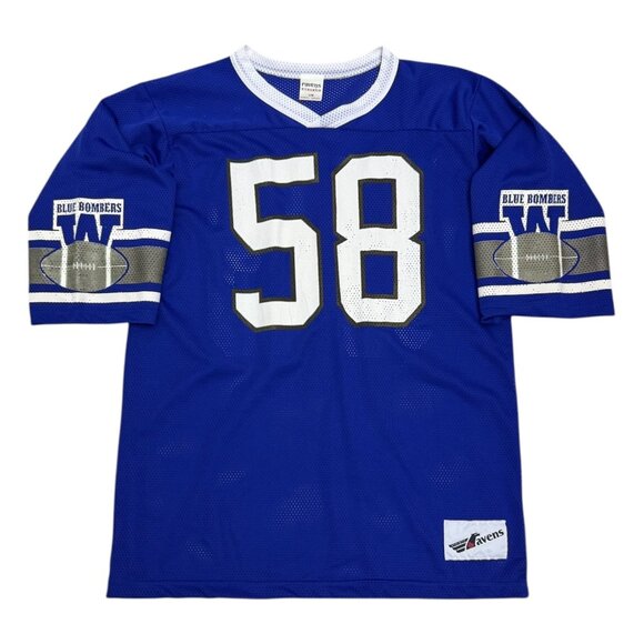 RARE WINNIPEG BLUE BOMBERS CFL Vintage 90s CFL Football Ravens Jersey Men Medium - Picture 1 of 5
